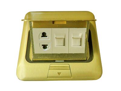 弧形阻尼彈起式地插（兩孔電源、2個網(wǎng)絡(luò)）